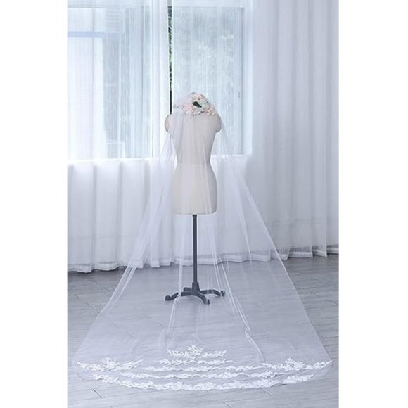 Wedding Veil Bride Veil Tulle Floral Hair Comb Accessories 118\